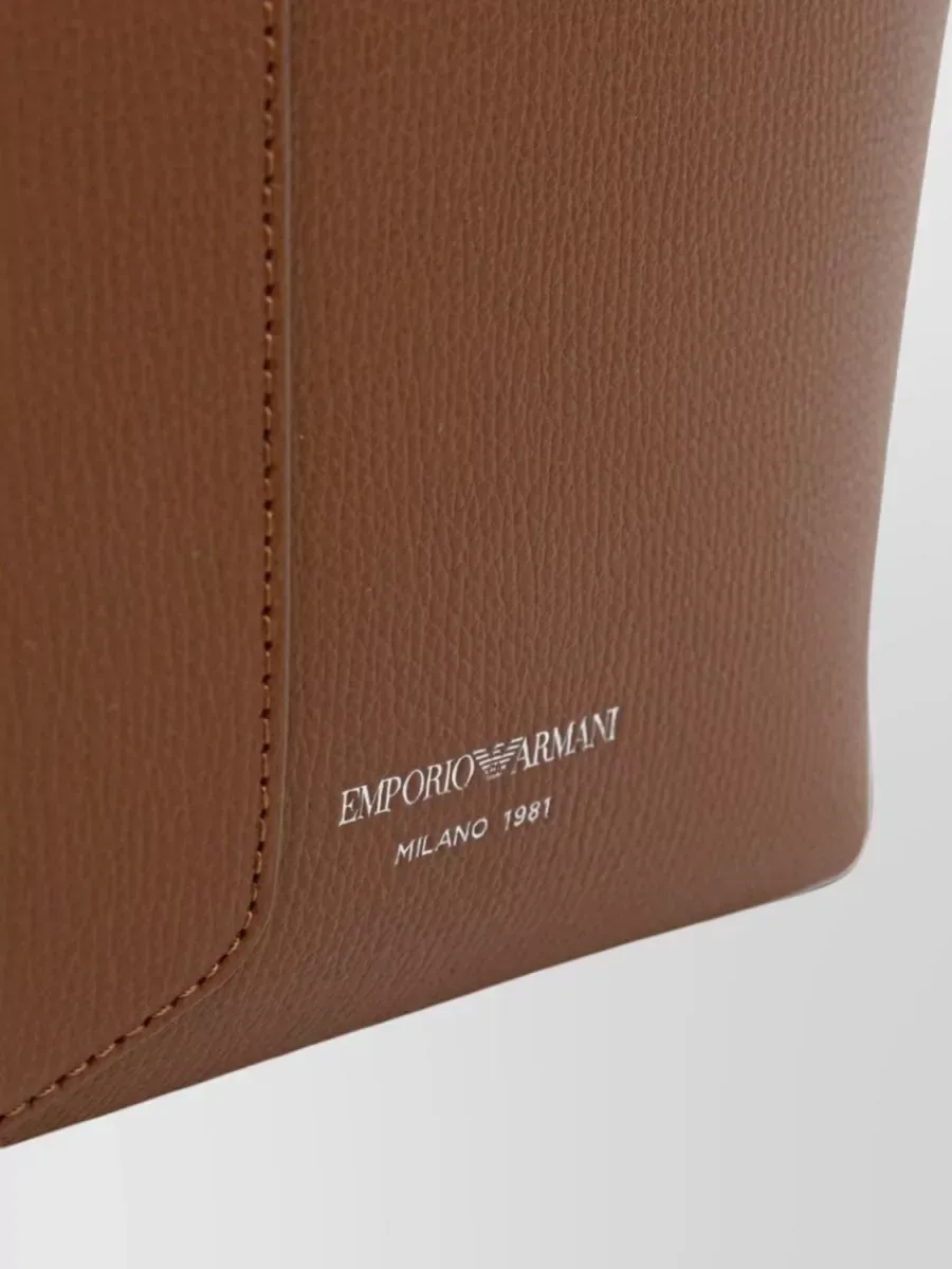 Cabas Emporio Armani imprimé logo marron, photo 4