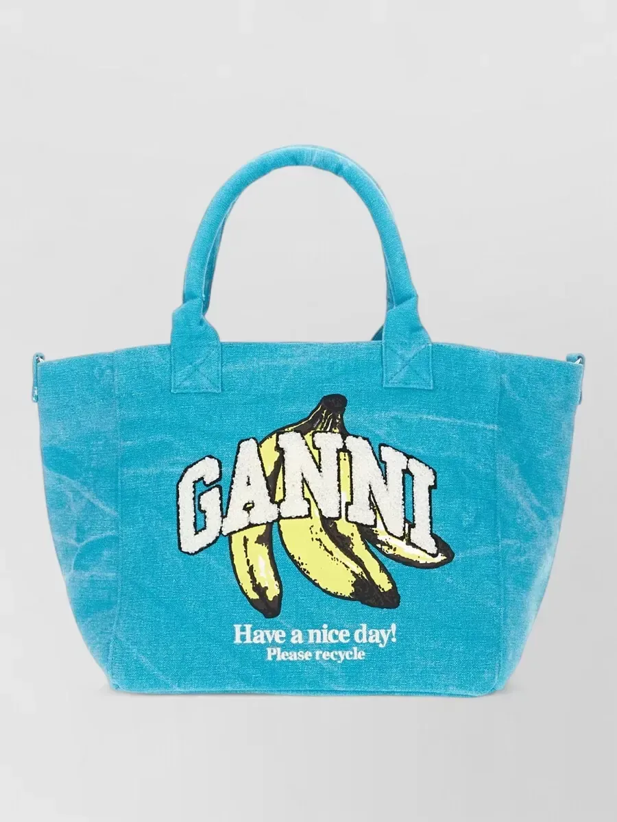 Mala tote Ganni estampada em Azul, foto 1