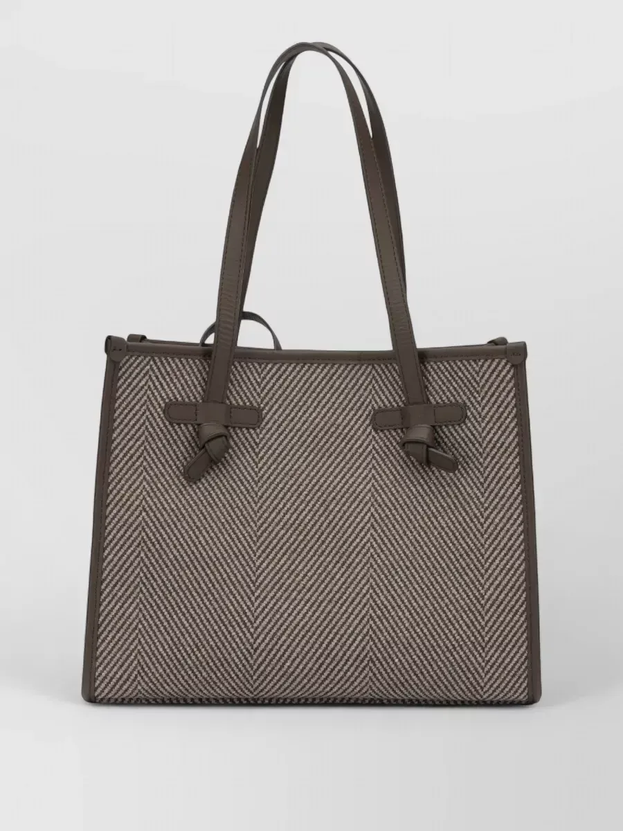 Sac cabas Gianni Chiarini à chevrons marron, photo 2