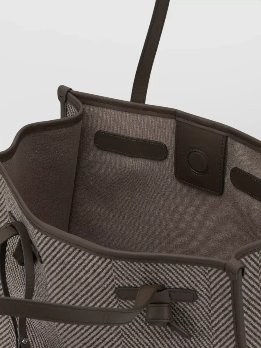 Sac cabas Gianni Chiarini à chevrons marron, photo 3