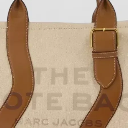 Marc Jacobs The Tote Bag Large beige, dettaglio del logo
