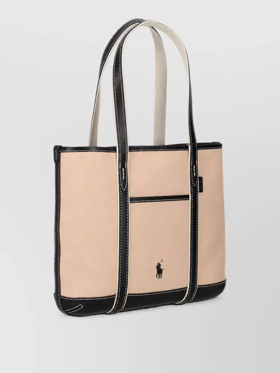 Ralph Lauren kleine Canvas Tote in Beige, Foto 3