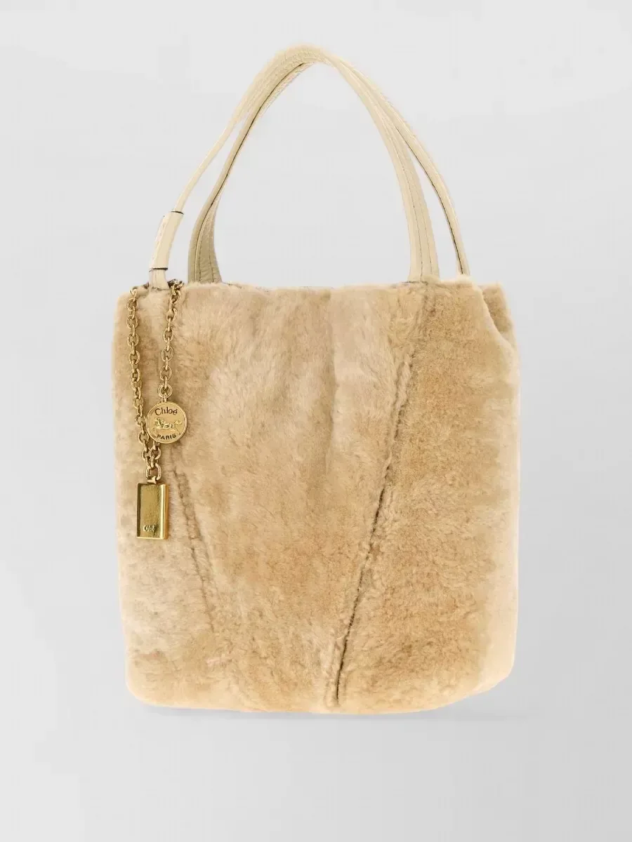Borsa tote Chloé Spin beige, foto 2