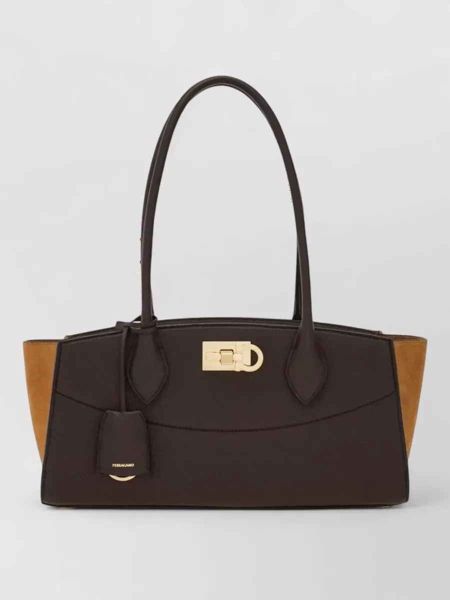 Borsa tote Ferragamo strutturata marrone, foto 1