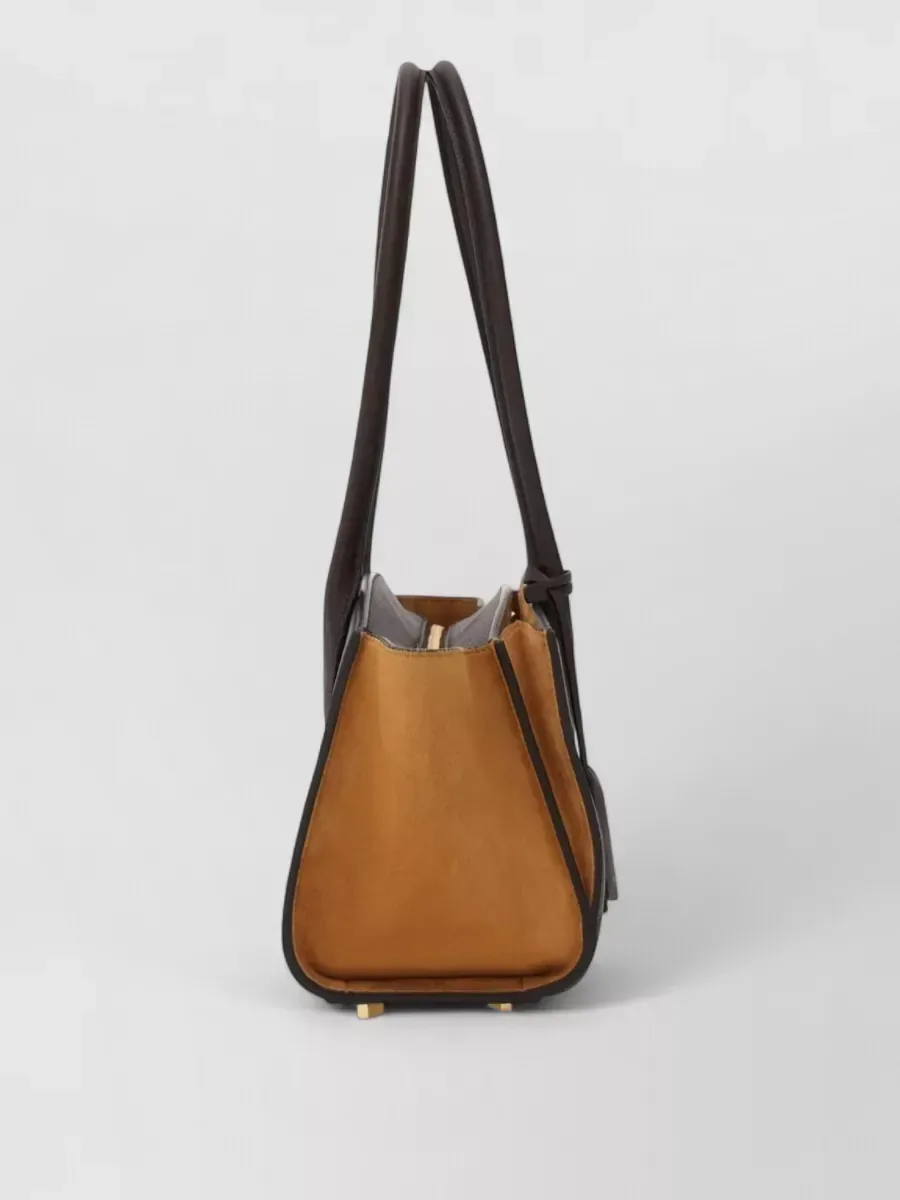 Borsa tote Ferragamo strutturata marrone, foto 3