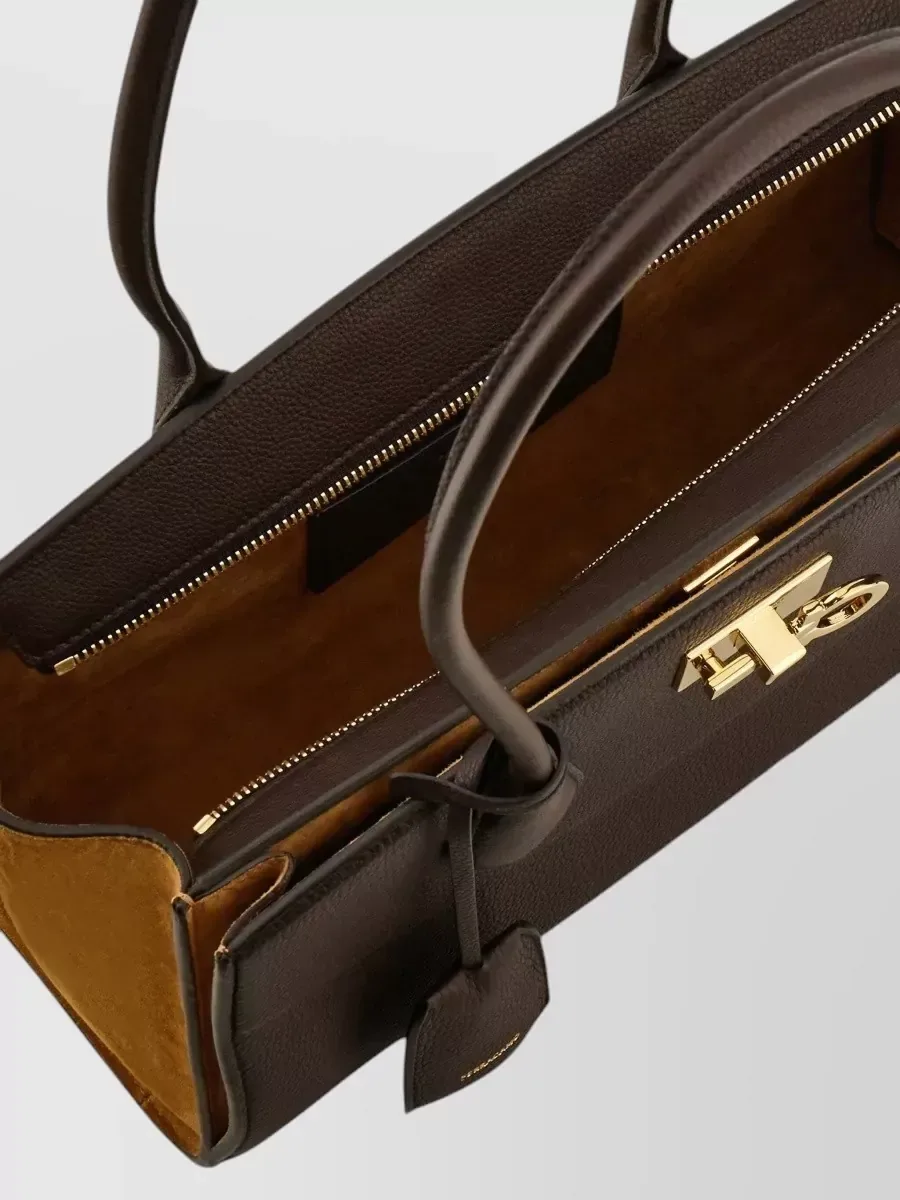 Borsa tote Ferragamo strutturata marrone, foto 4