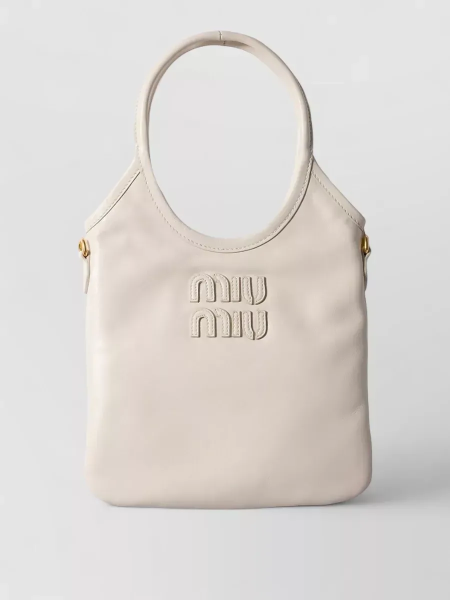 Mini cabas Miu Miu Ivy Mini blanc, photo 1