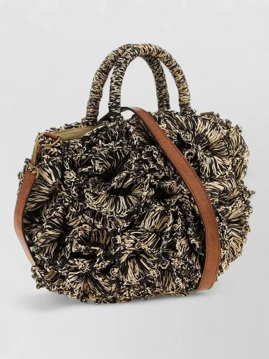 Bolso tote de rafia Ibeliv en negro, foto 1