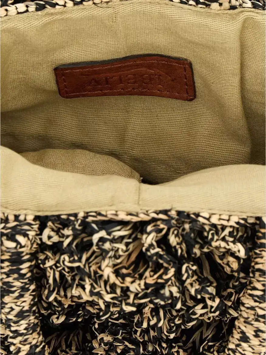 Bolso tote de rafia Ibeliv en negro, foto 4
