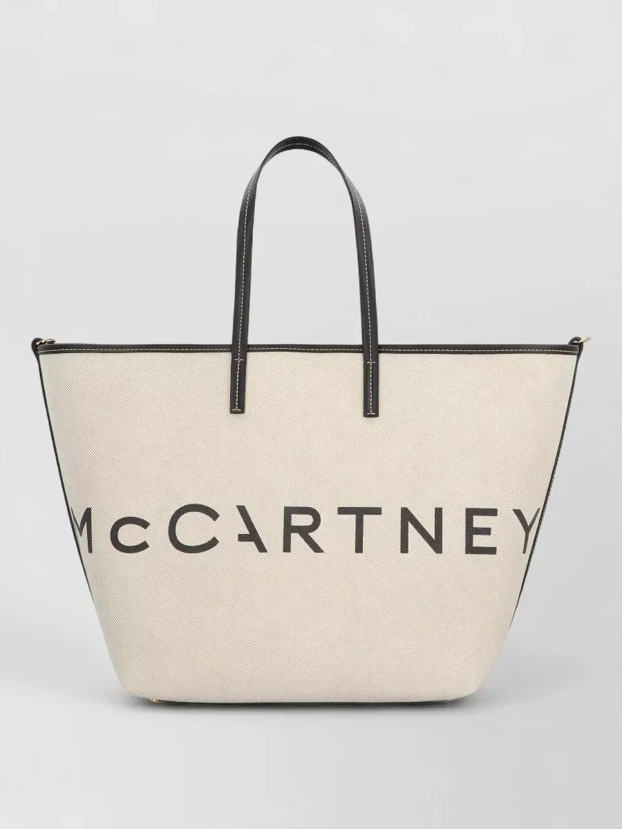 Sac cabas en toile Stella McCartney en beige, photo 1