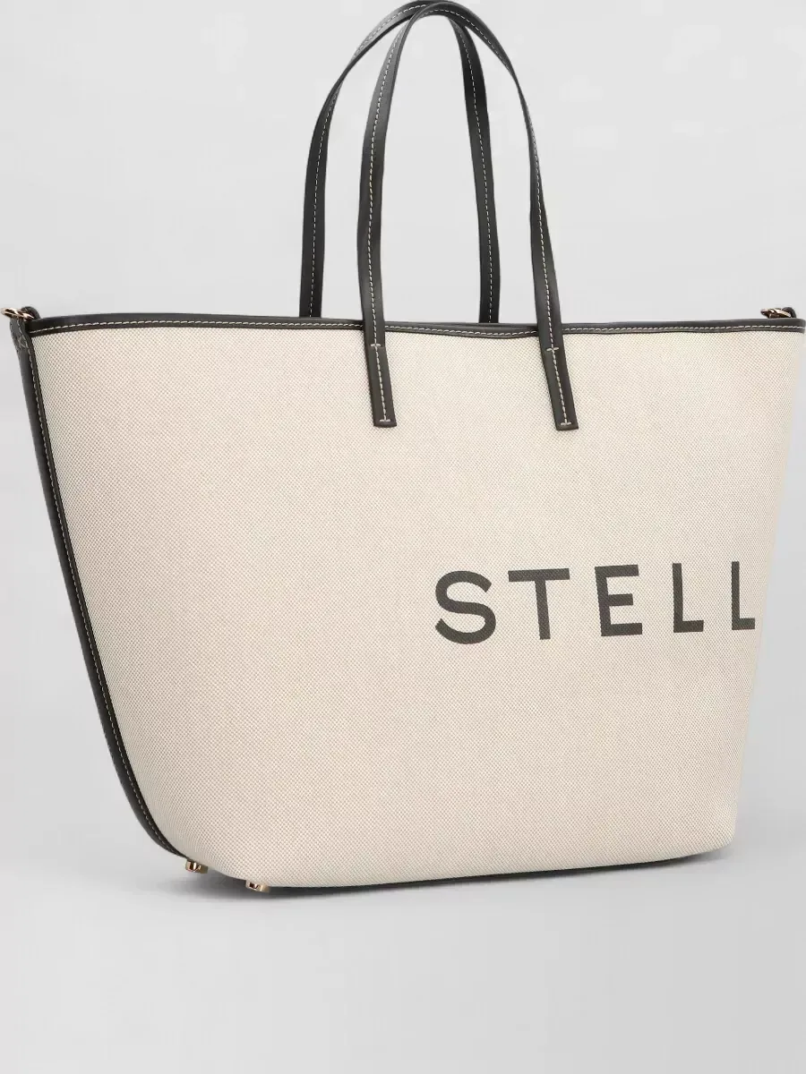 Sac cabas en toile Stella McCartney en beige, photo 2