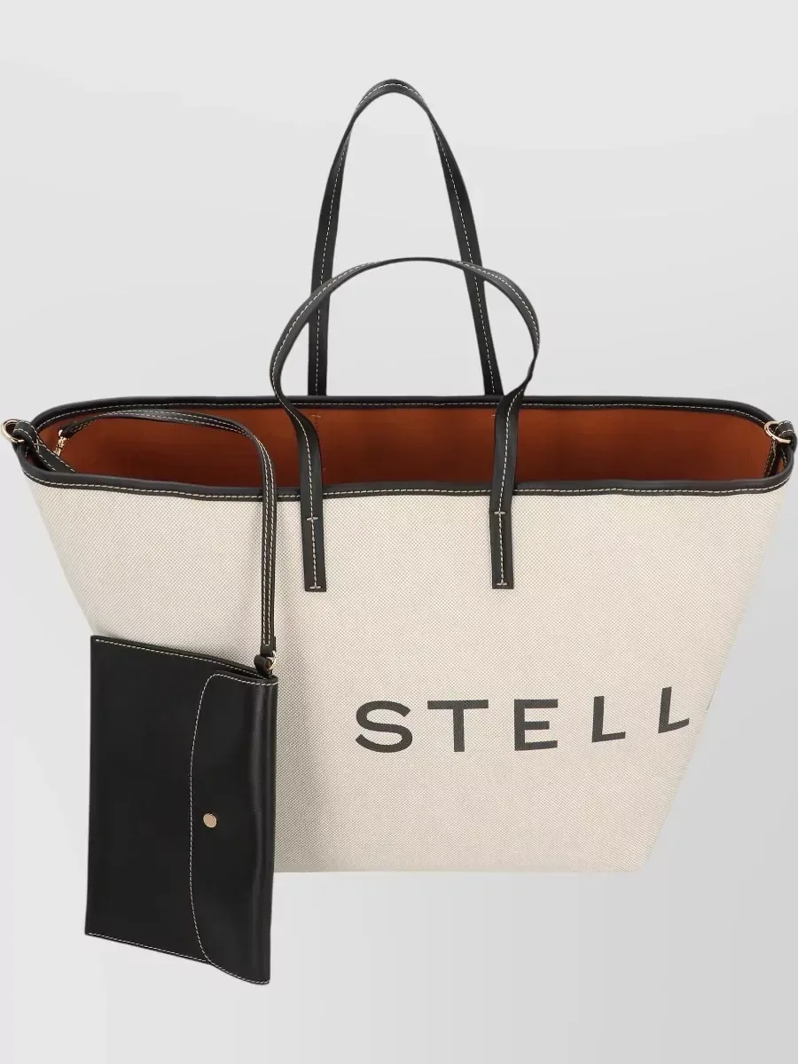 Sac cabas en toile Stella McCartney en beige, photo 4
