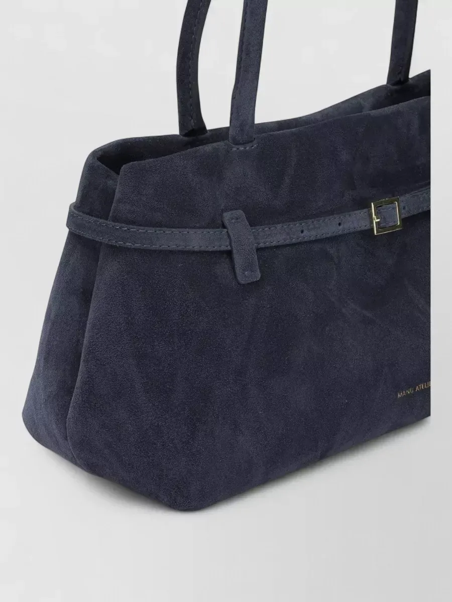 Manu Atelier Medium Tote in Marineblau, Foto 4