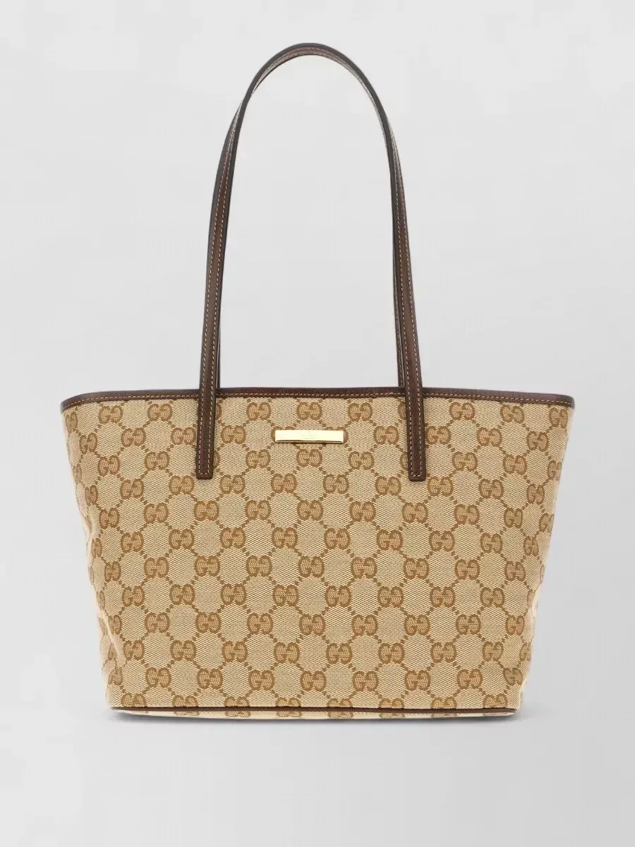 Gucci Logo Tote in Beige, Foto 1