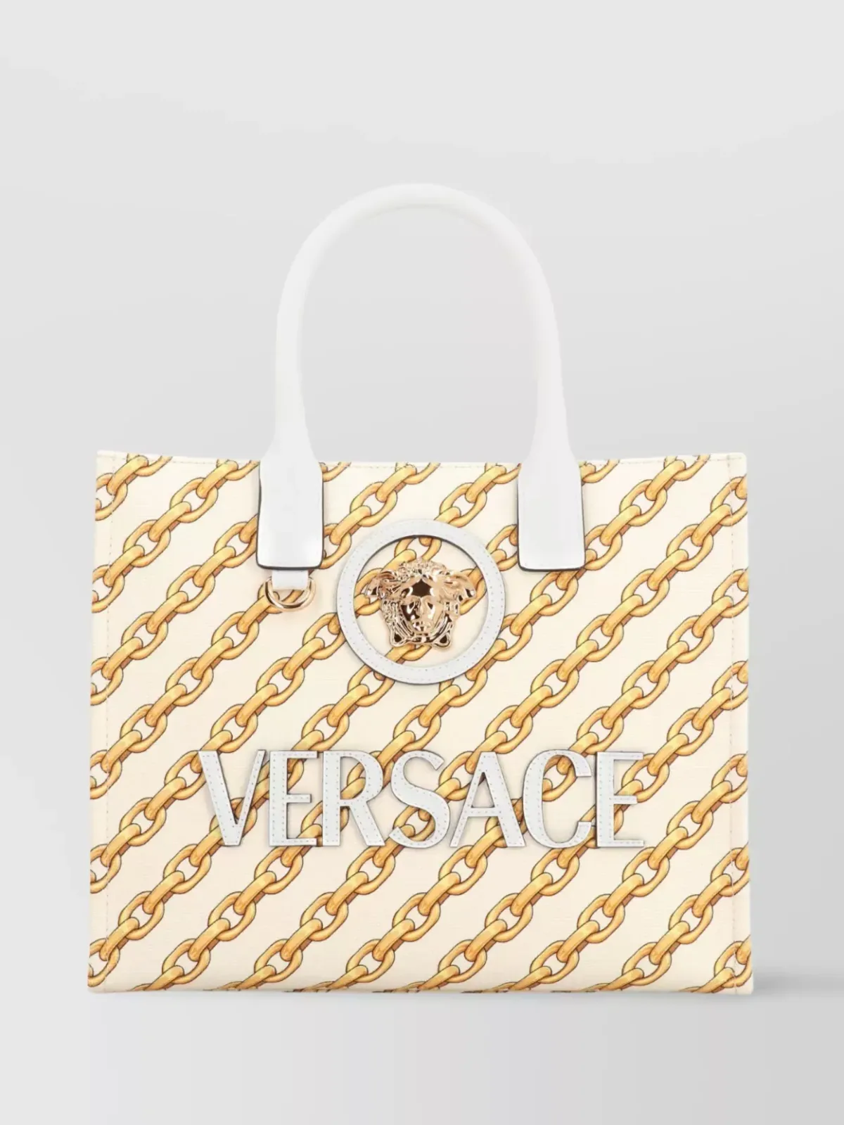 Versace La Medusa Small Tote in Cream, photo 1