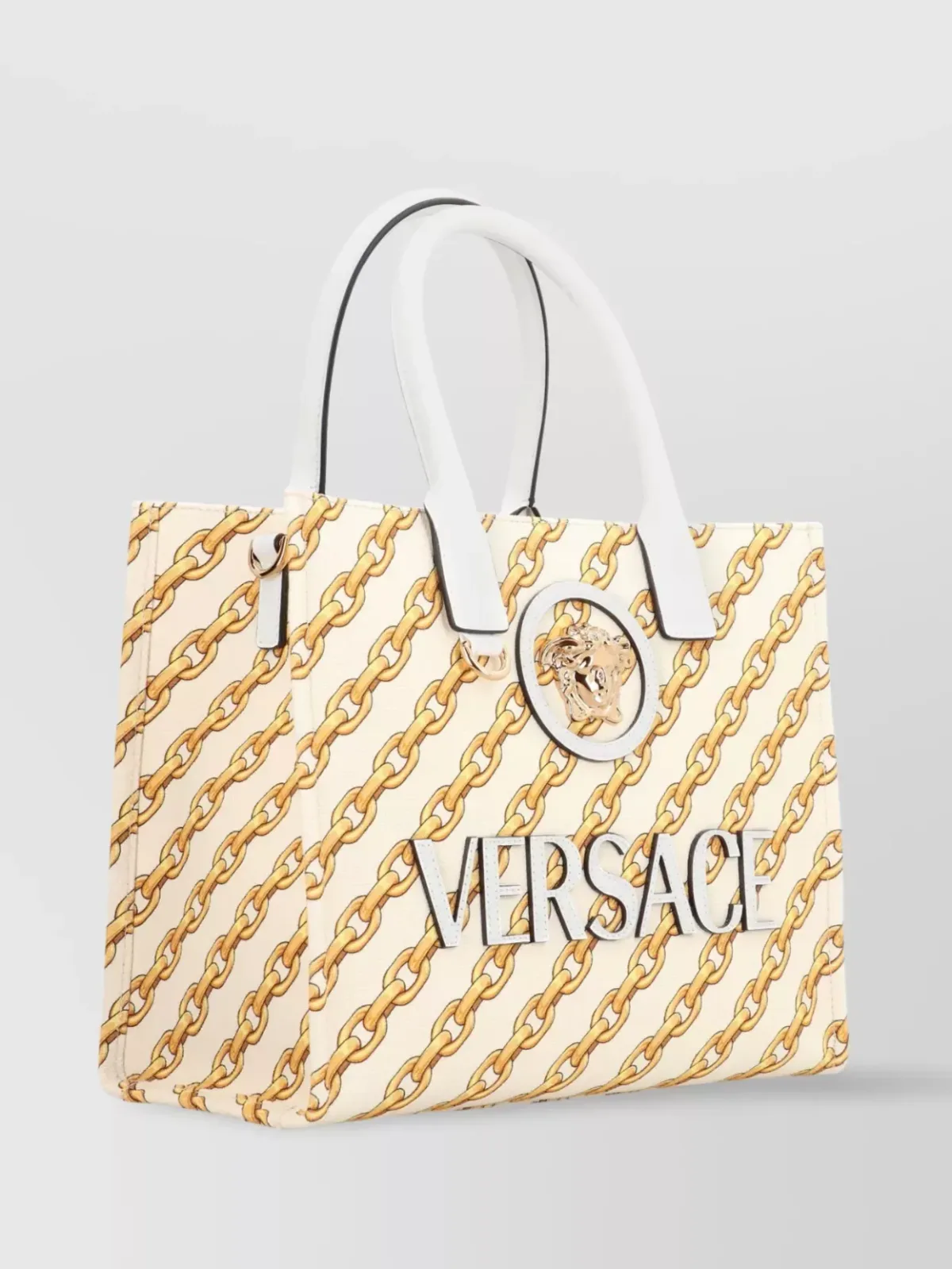 Versace La Medusa Small Tote in Cream, photo 3