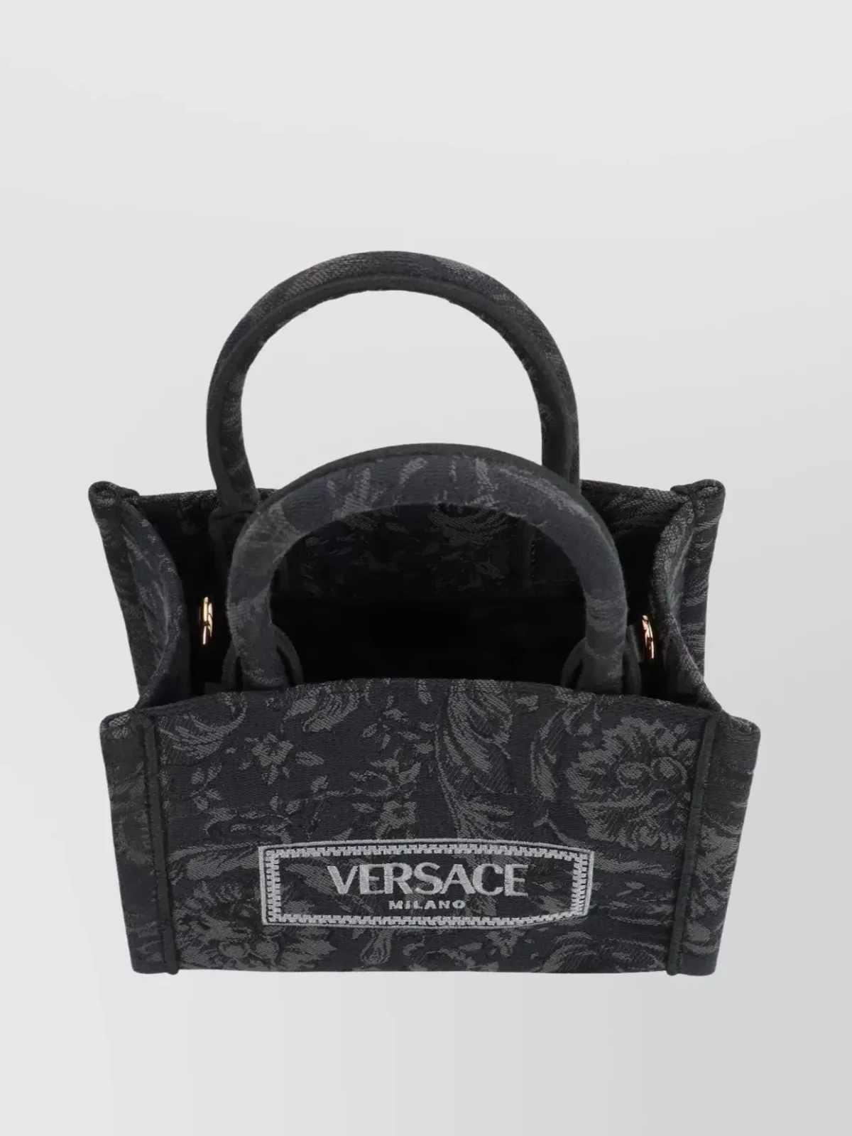 Versace Barocco Mini Tote in Schwarz, Foto 4