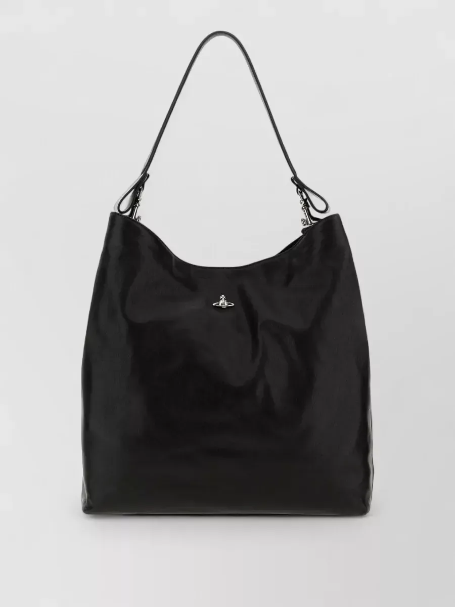 Mala tote Vivienne Westwood em pele de vitelo preta, foto 1