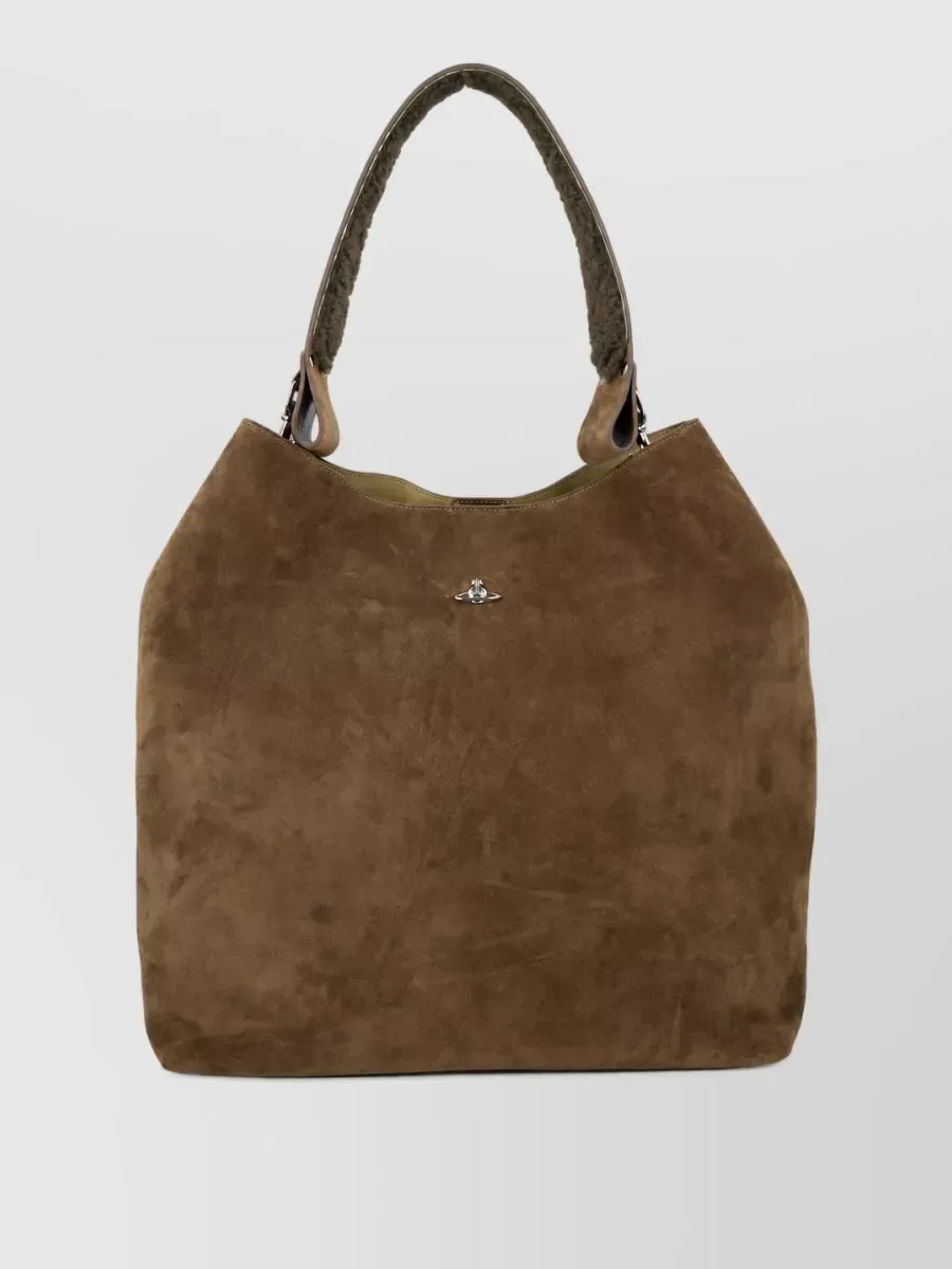 Mala tote Vivienne Westwood em pele de vitelo castanha, foto 2