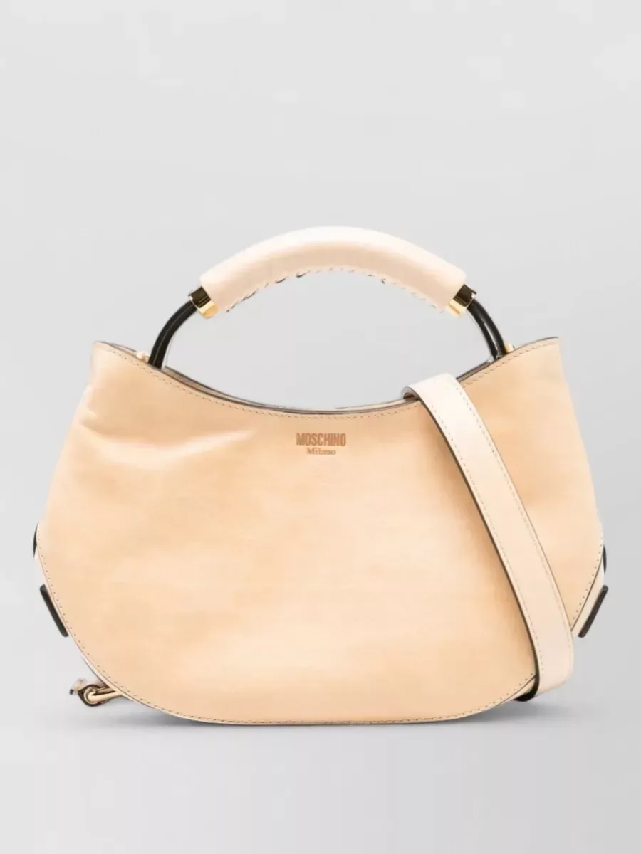 Moschino Leather Tote в бежевом цвете, фото 1