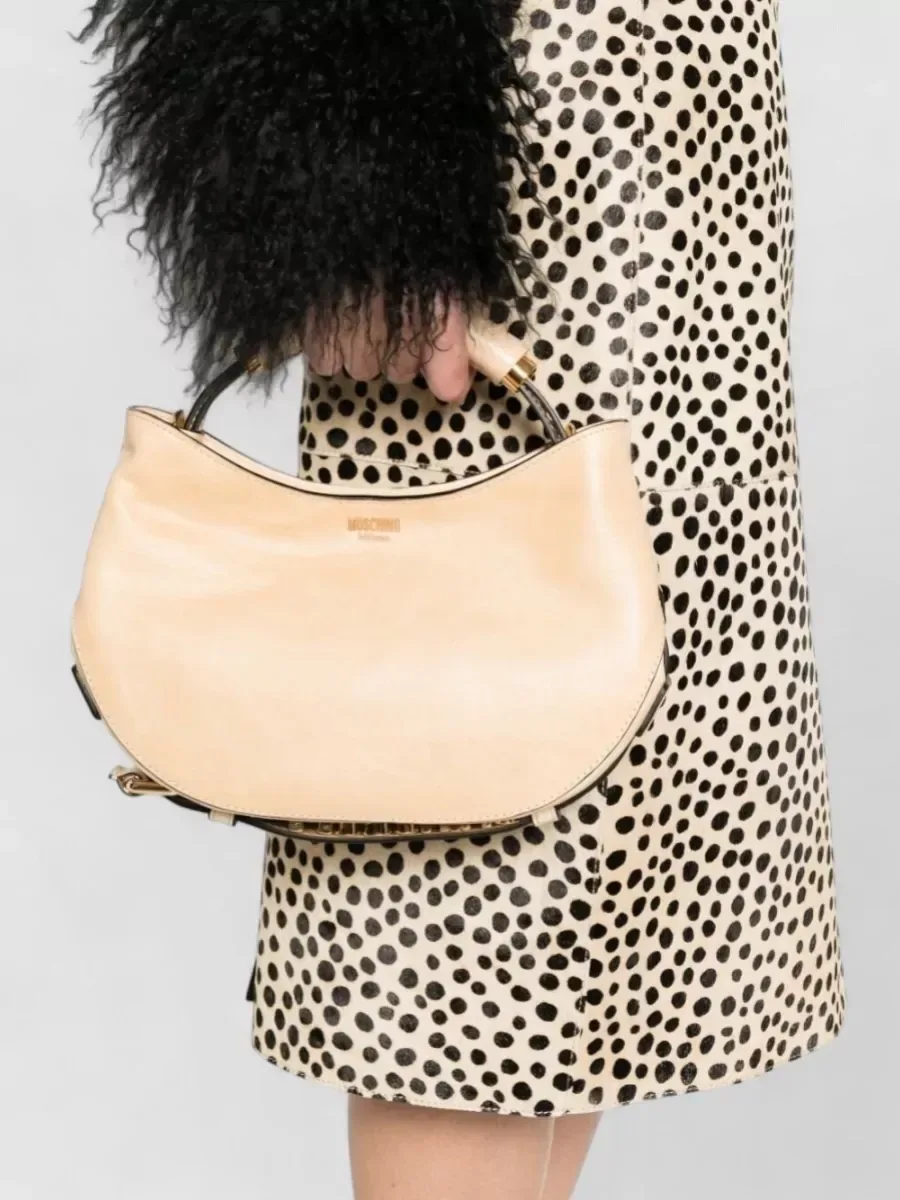 Moschino Leather Tote в бежевом цвете, фото 2