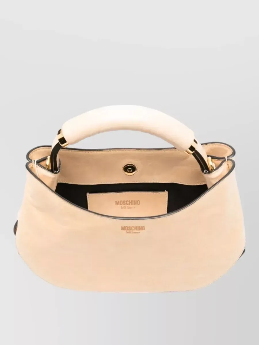 Moschino Leather Tote в бежевом цвете, фото 4