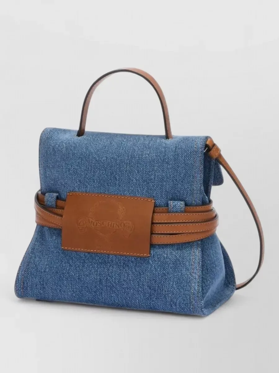 Moschino Small Denim Tote in Blau, Foto 2