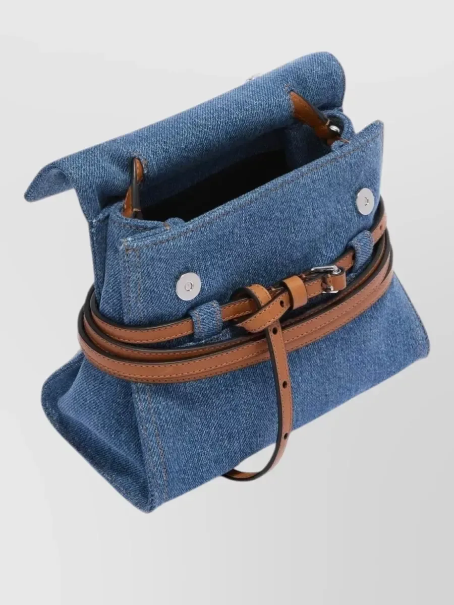 Moschino Small Denim Tote in Blau, Foto 3