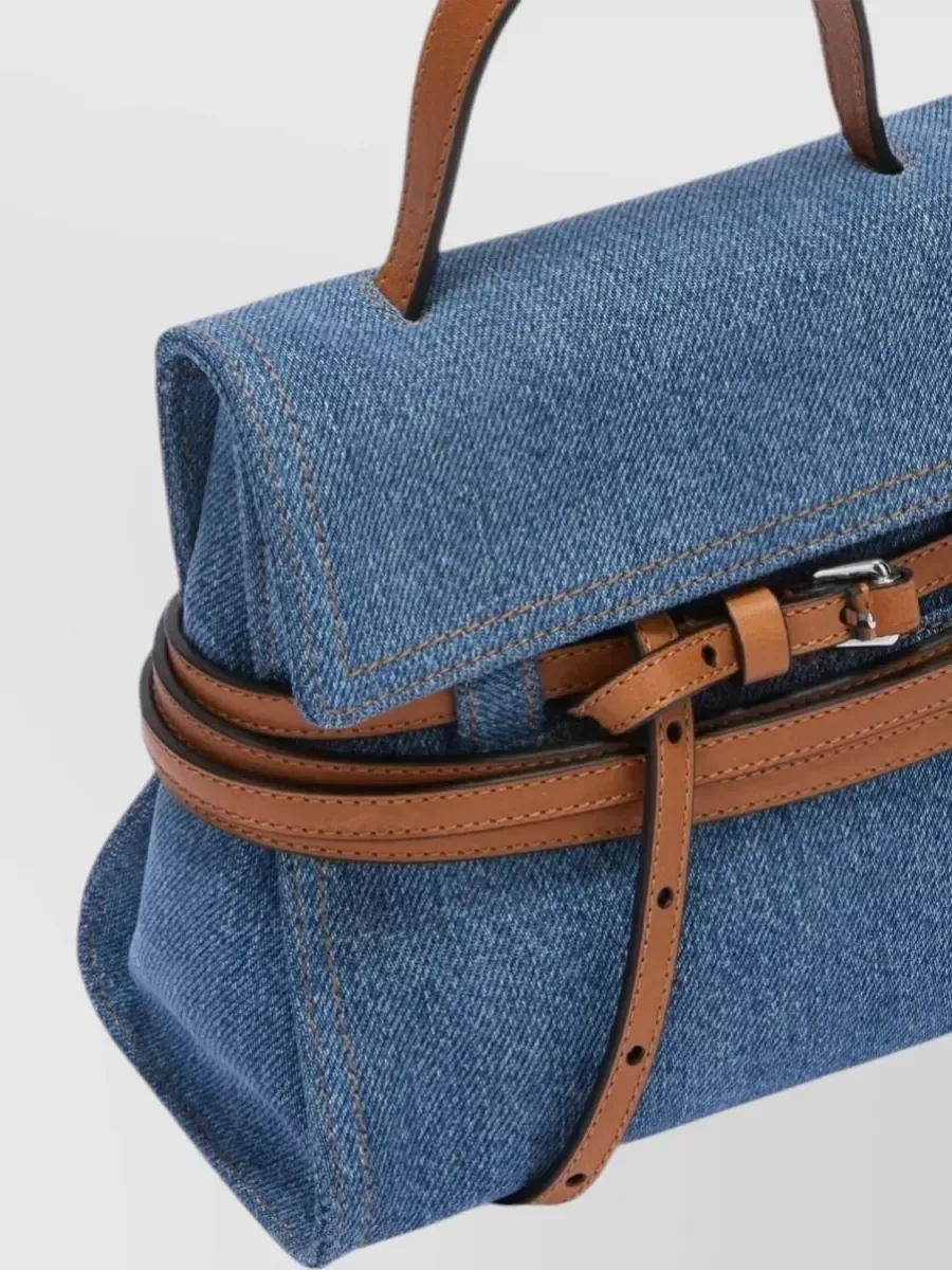Moschino Small Denim Tote in Blau, Foto 4