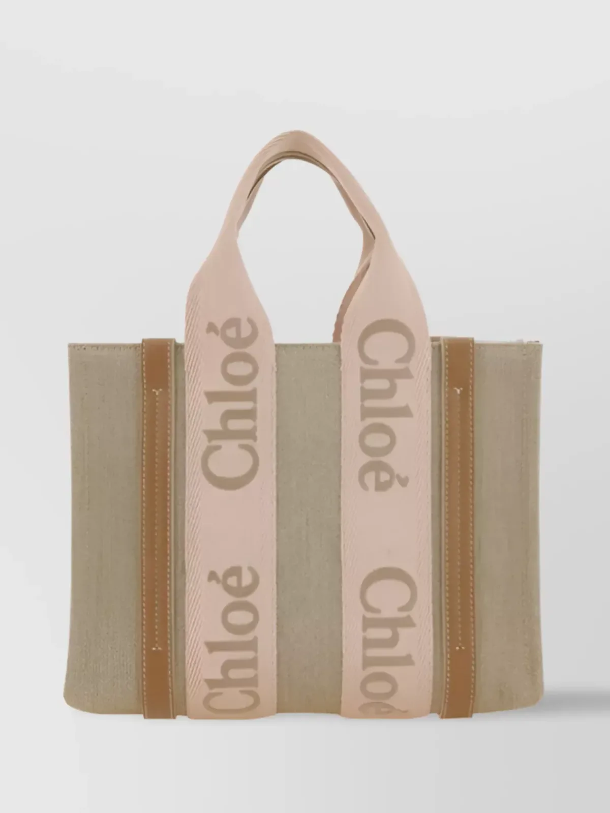 Cabas Chloé Woody Small en beige, photo 1