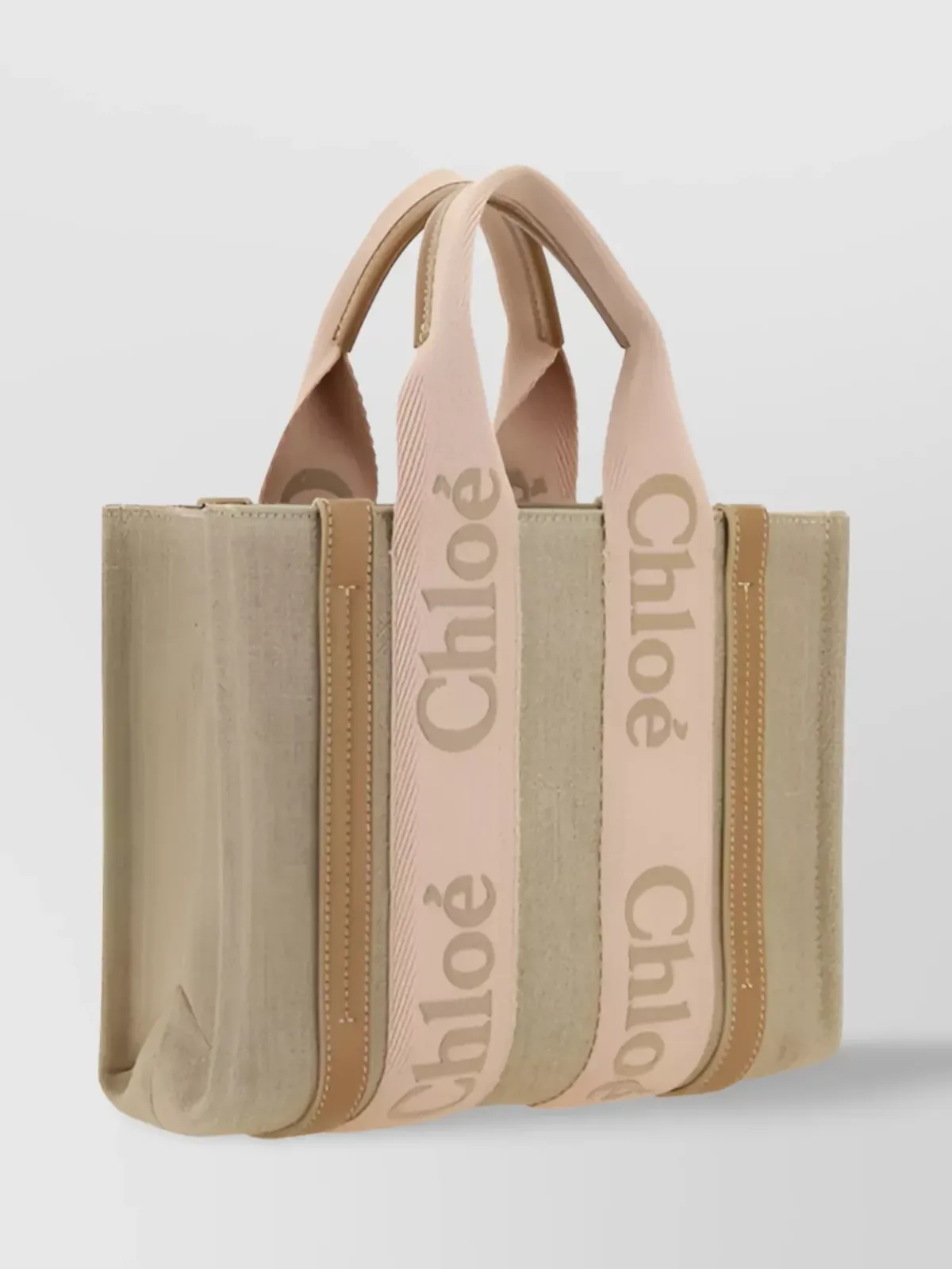Cabas Chloé Woody Small en beige, photo 3