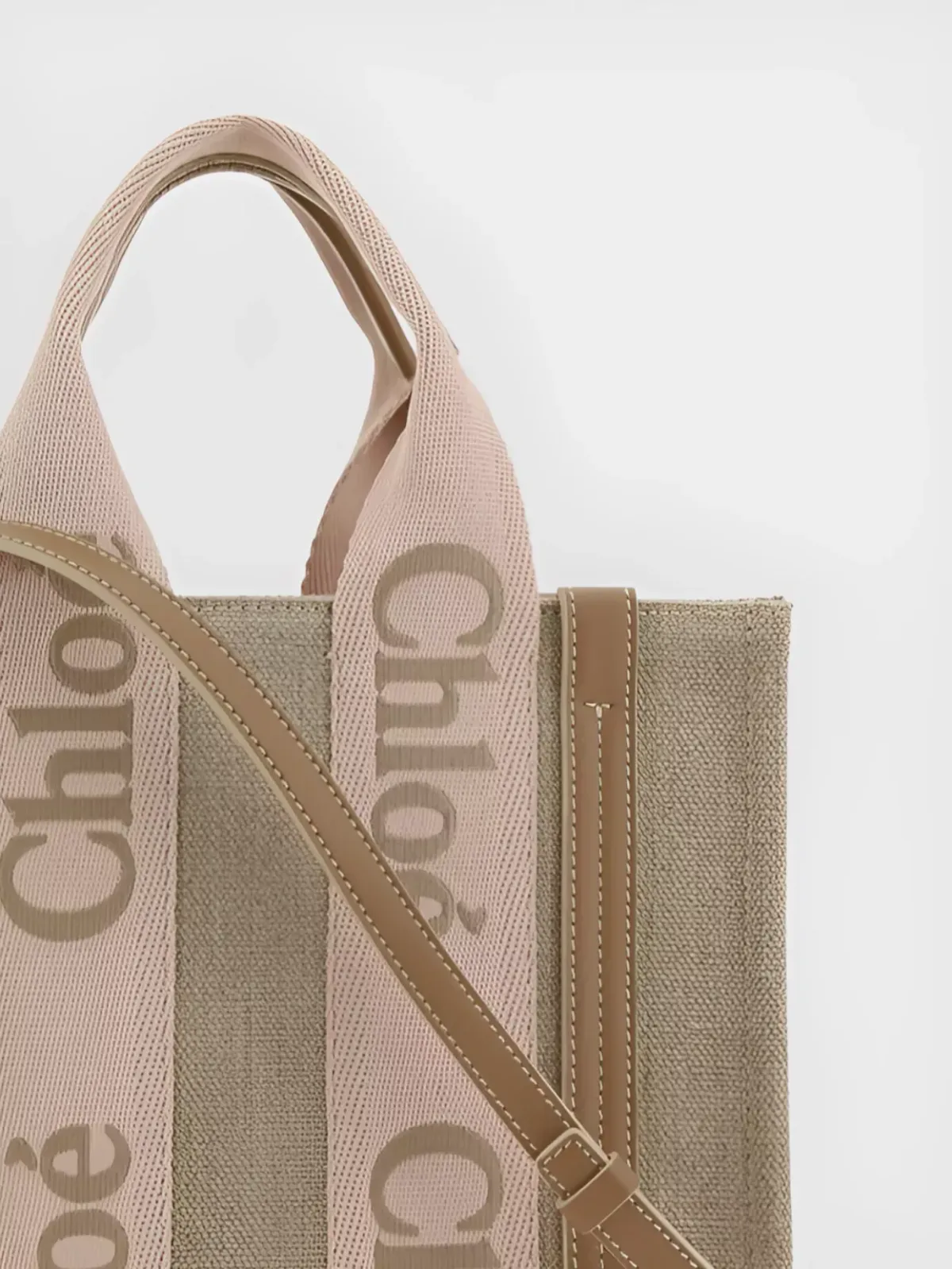 Cabas Chloé Woody Small en beige, photo 4