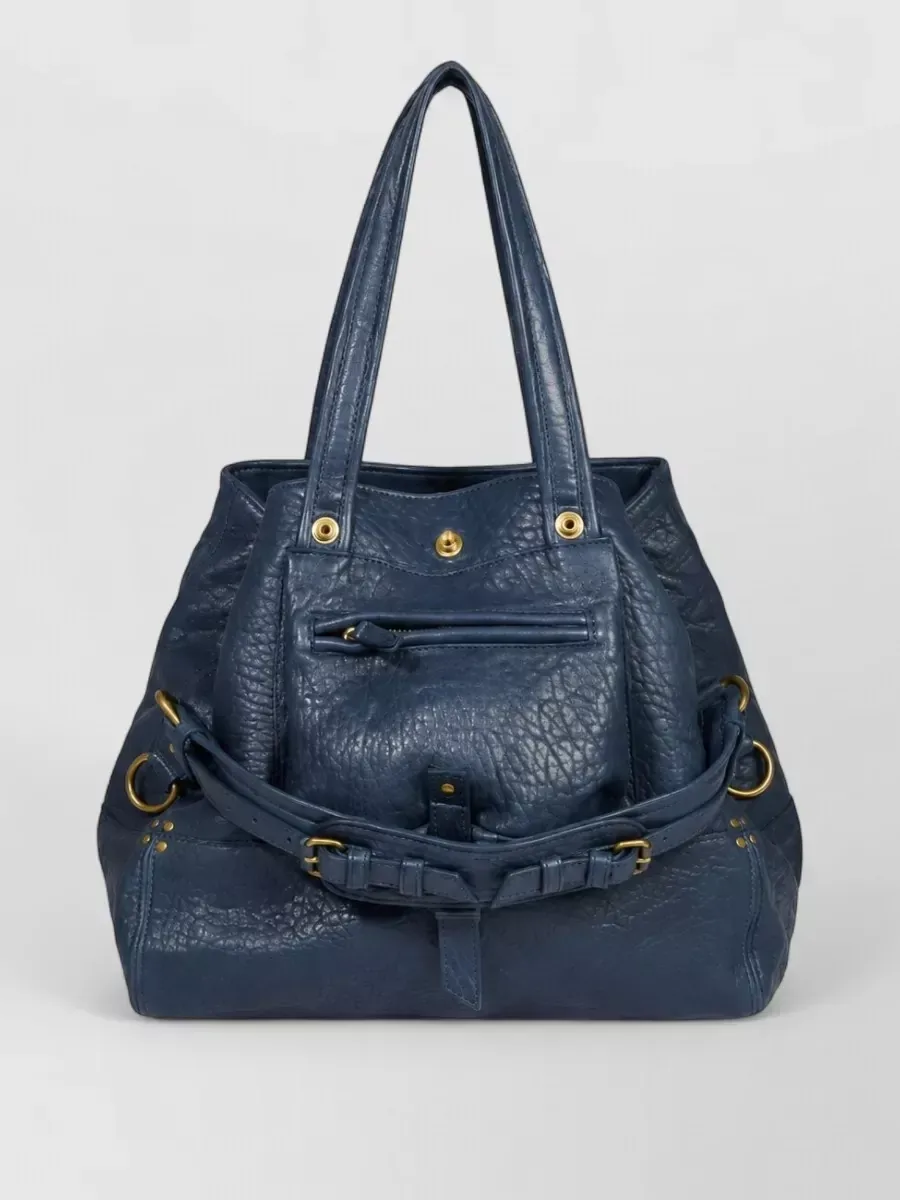 حقيبة Jérôme Dreyfuss Lambskin Tote بلون أزرق، الصورة 1