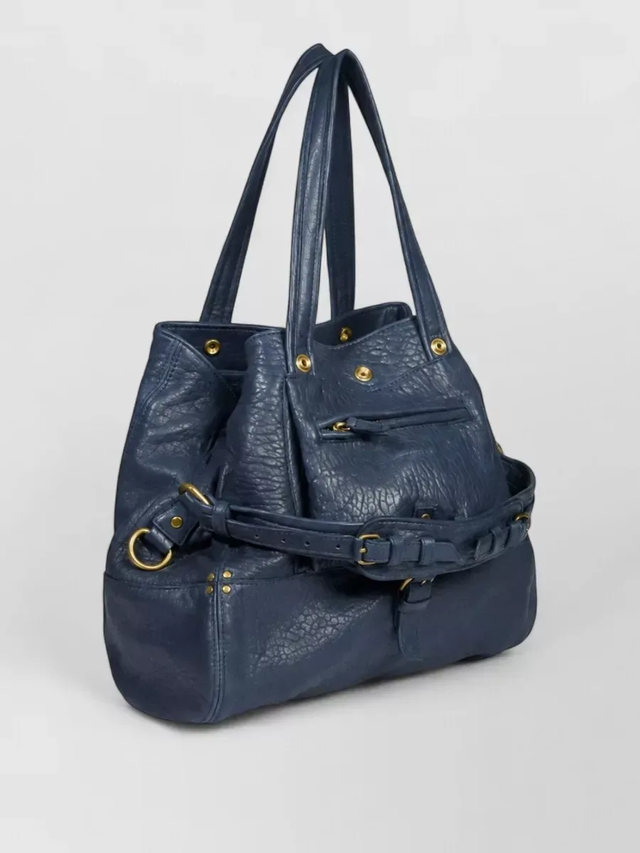 حقيبة Jérôme Dreyfuss Lambskin Tote بلون أزرق، الصورة 3