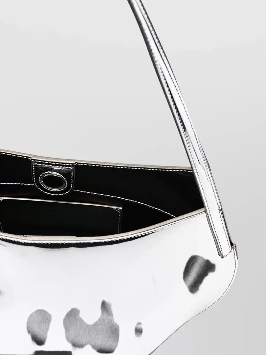 Jil Sander Calf Leather Tote in Silver, photo 3