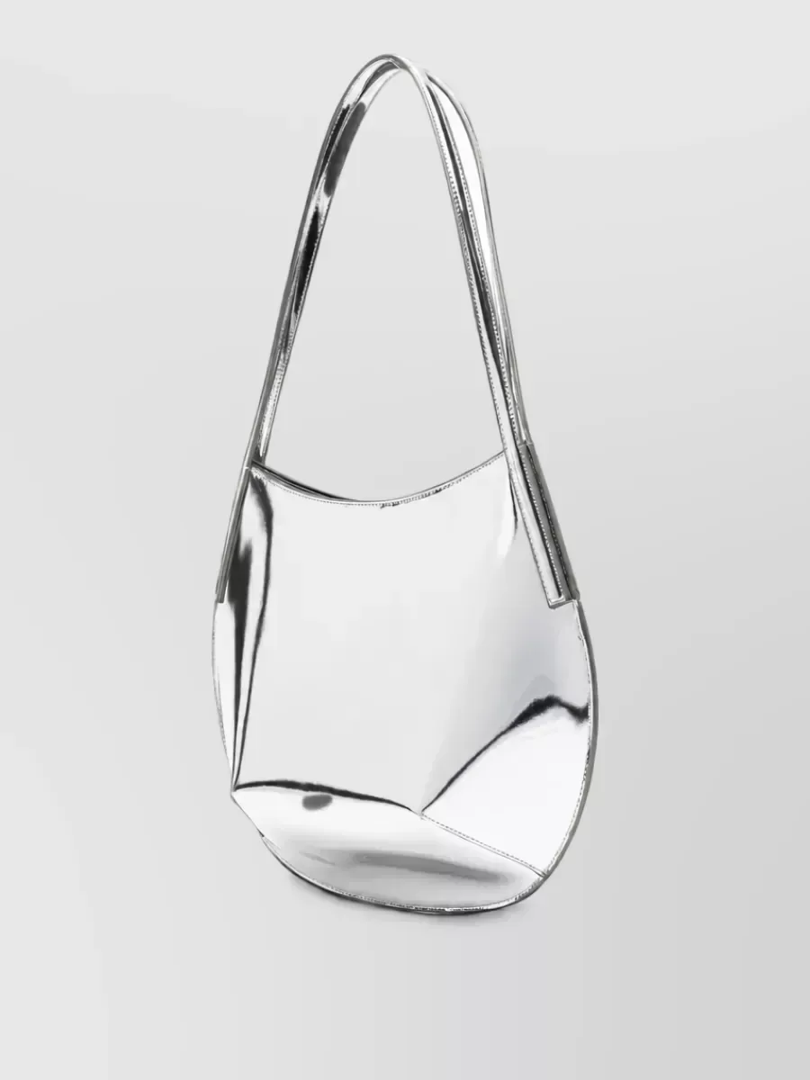 Jil Sander Calf Leather Tote in Silver, photo 4