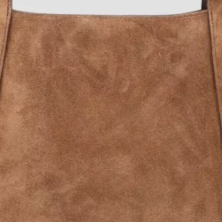 Petit cabas Brunello Cucinelli marron en daim, détail