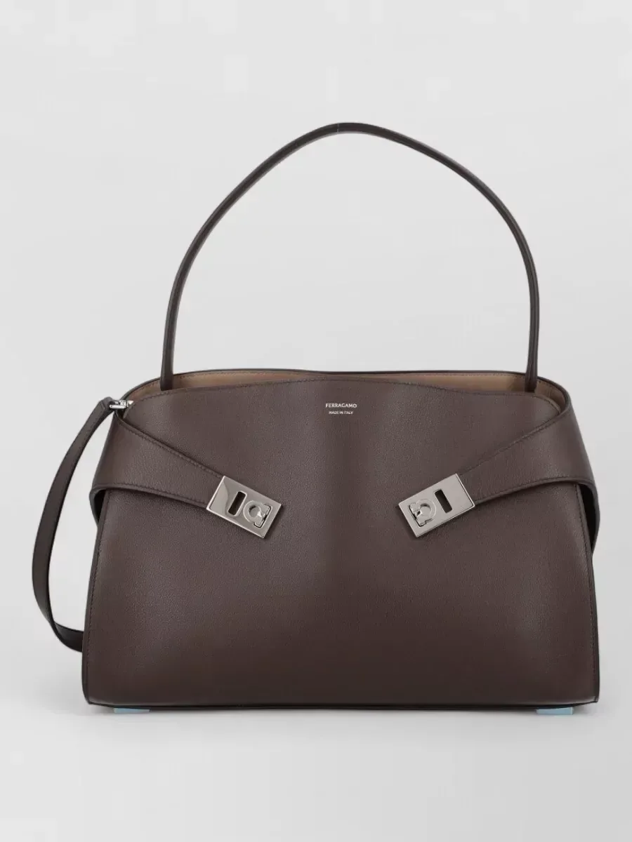 Ferragamo Leather Tote en marrón, foto 1