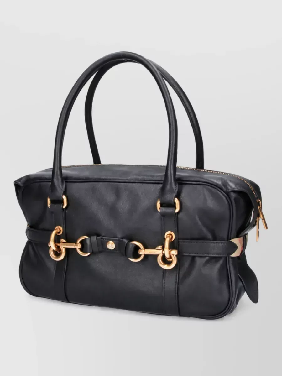 Borsa tote Burberry in pelle nera, foto 4