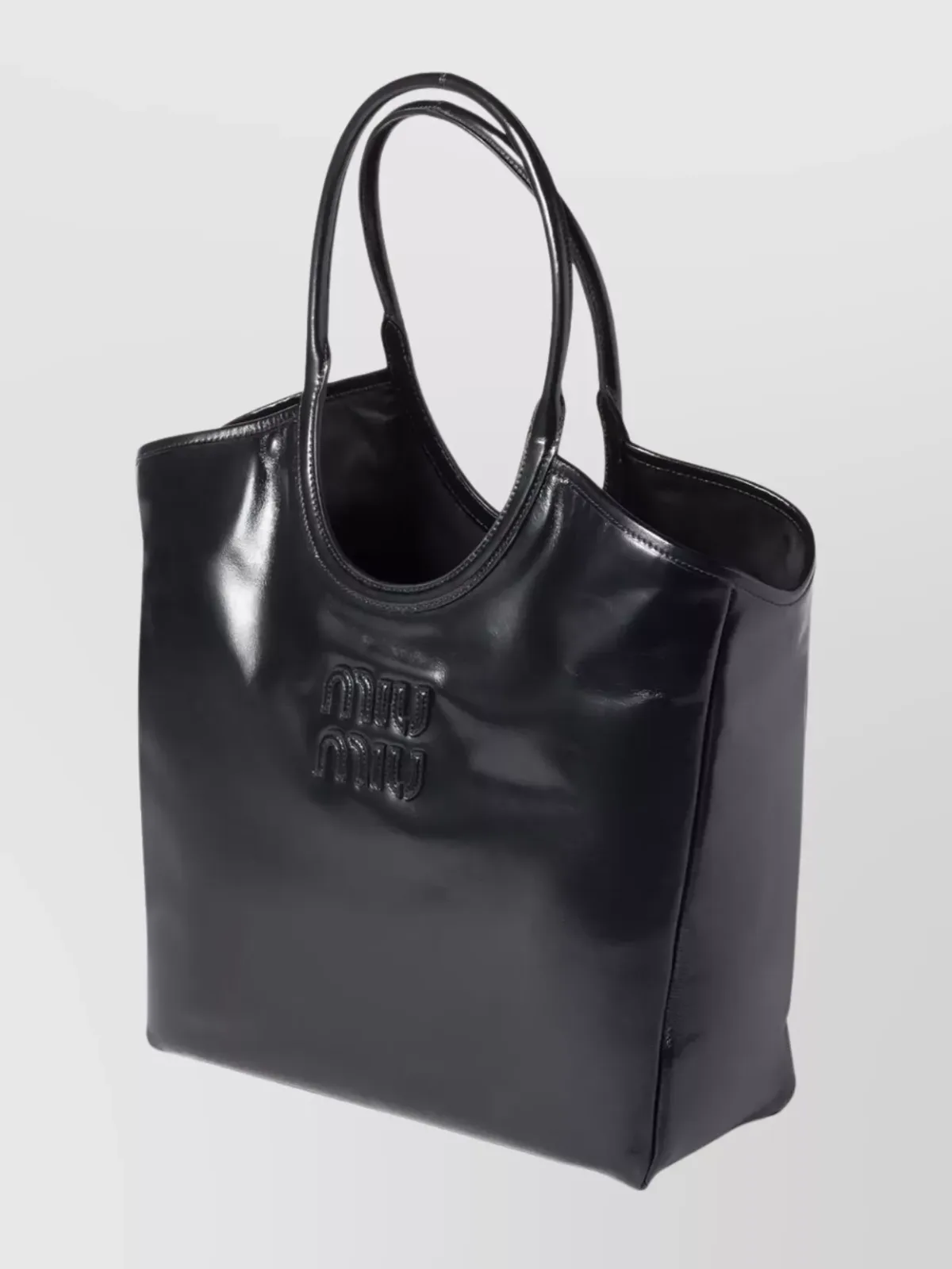 Miu Miu Leather Tote in Schwarz, Foto 3