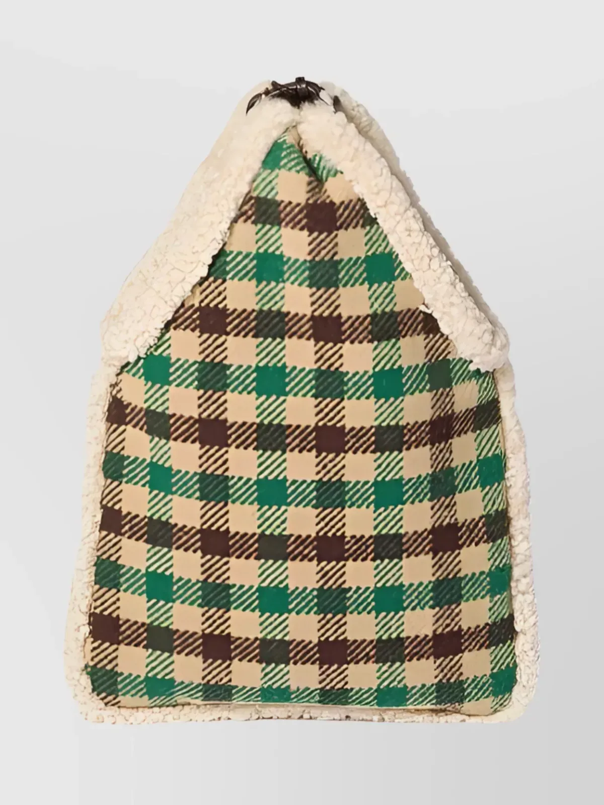 Miu Miu Check Wool Tote em camelo, foto 2
