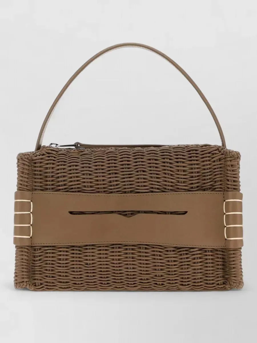 JW Anderson Loafer Bag Woven em castanho, foto 1