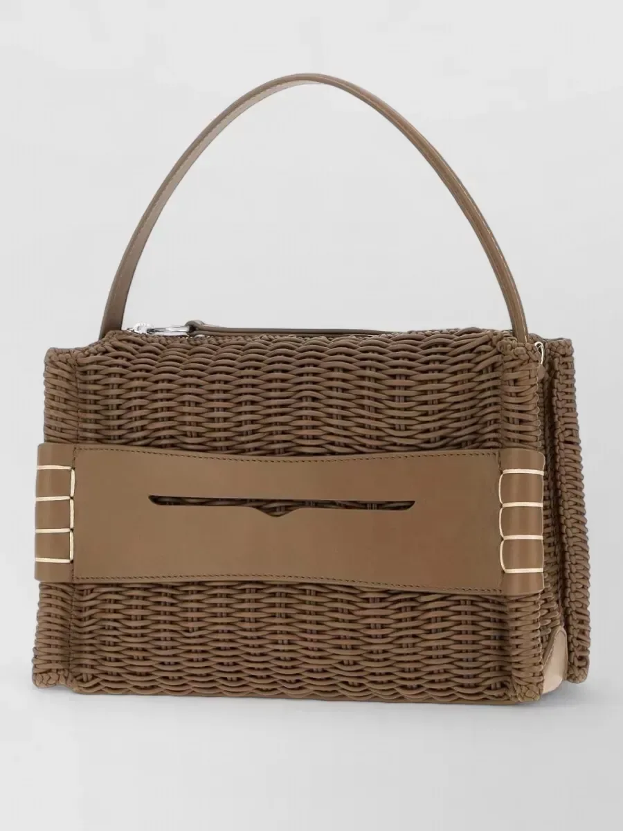 JW Anderson Loafer Bag Woven em castanho, foto 2