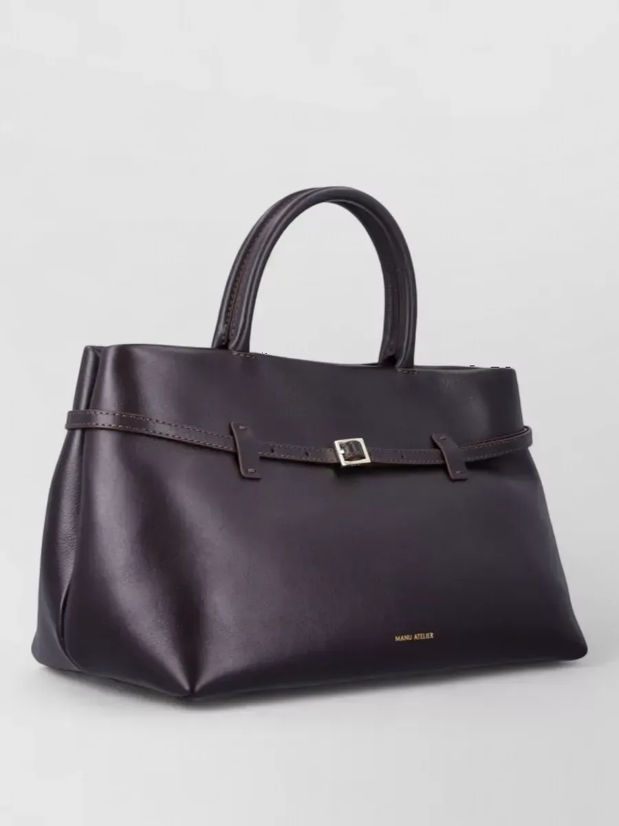 Manu Atelier Leather Tote in Braun, Foto 2