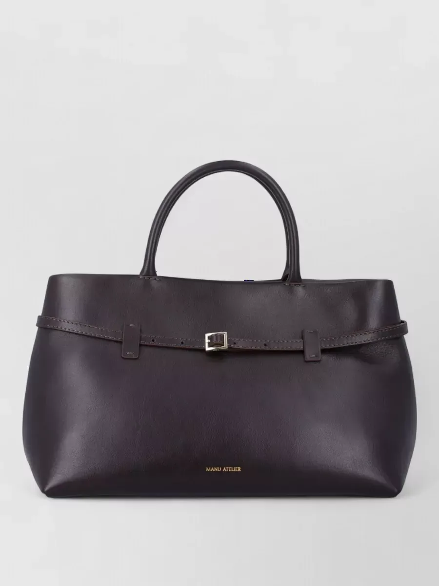 Manu Atelier Leather Tote in Braun, Foto 3