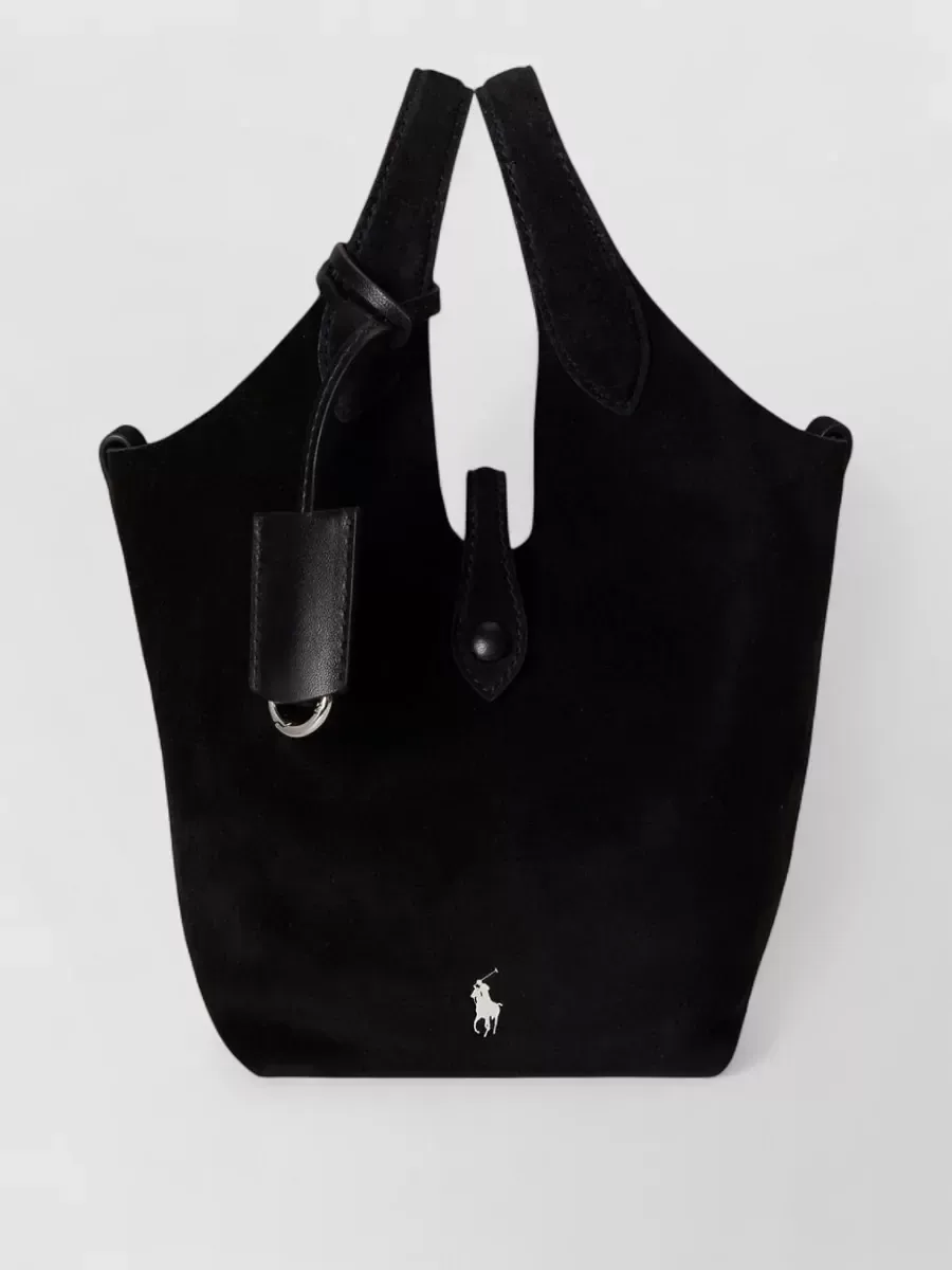 Polo Ralph Lauren Wildleder Tote Bag in Schwarz, Foto 3