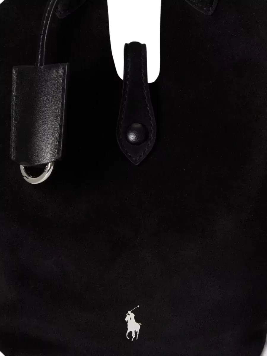 Polo Ralph Lauren Wildleder Tote Bag in Schwarz, Foto 4