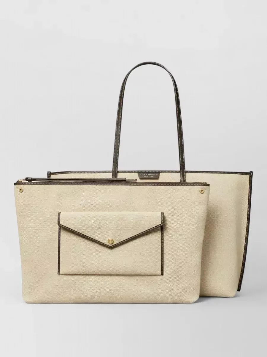 حقيبة Tory Burch Perry بلون بيج، صورة 3