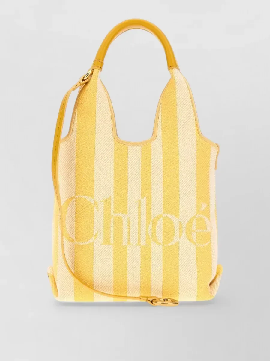 Mini cabas Chloé Woody en jaune, photo 1
