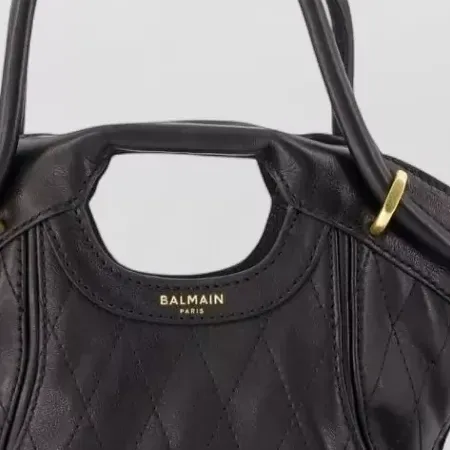 Balmain Small Shopper in Black, detail